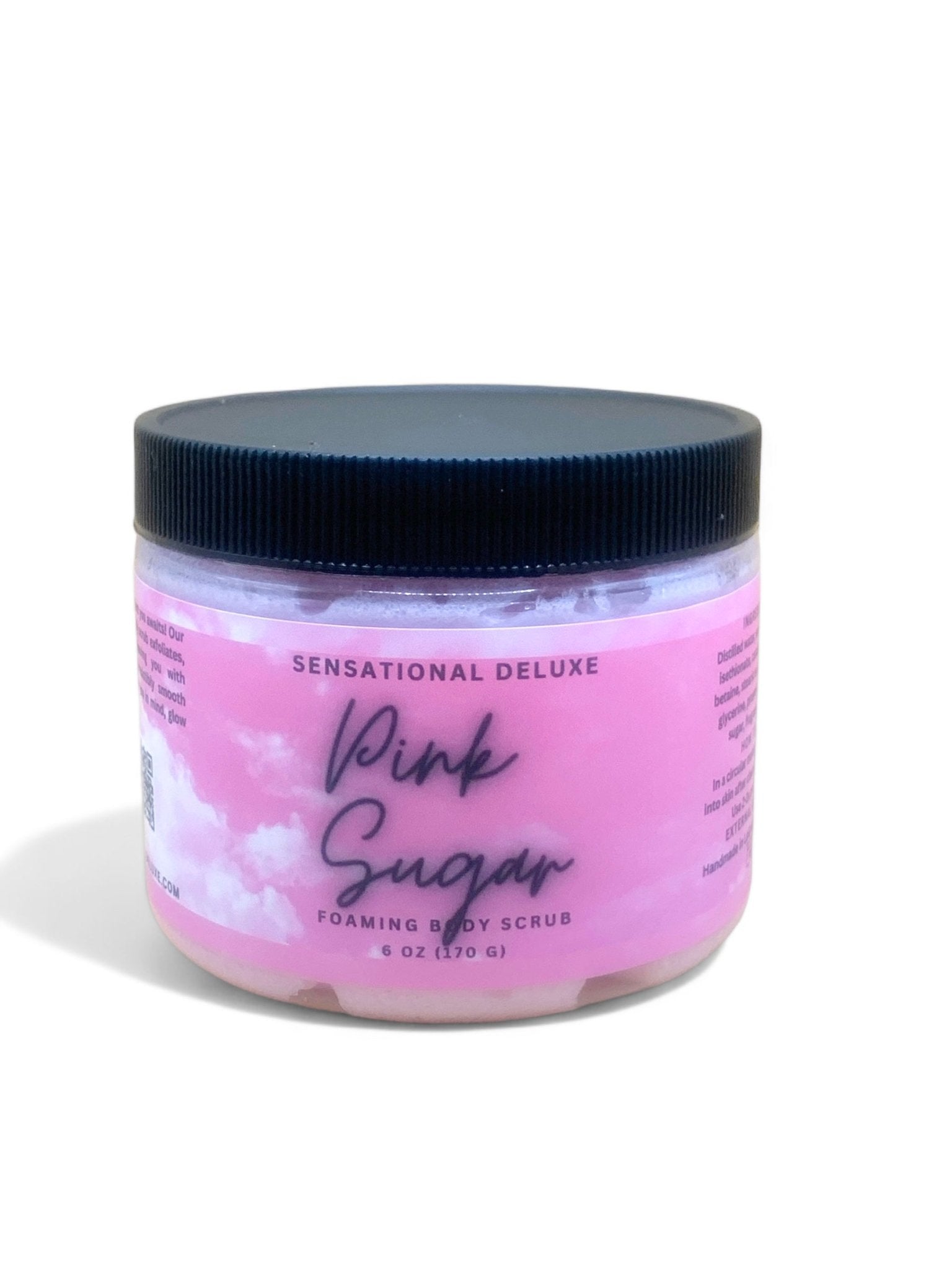 Foaming exfoliating body scrub with moisturizing ingredients, perfect for a spa-like skincare routine