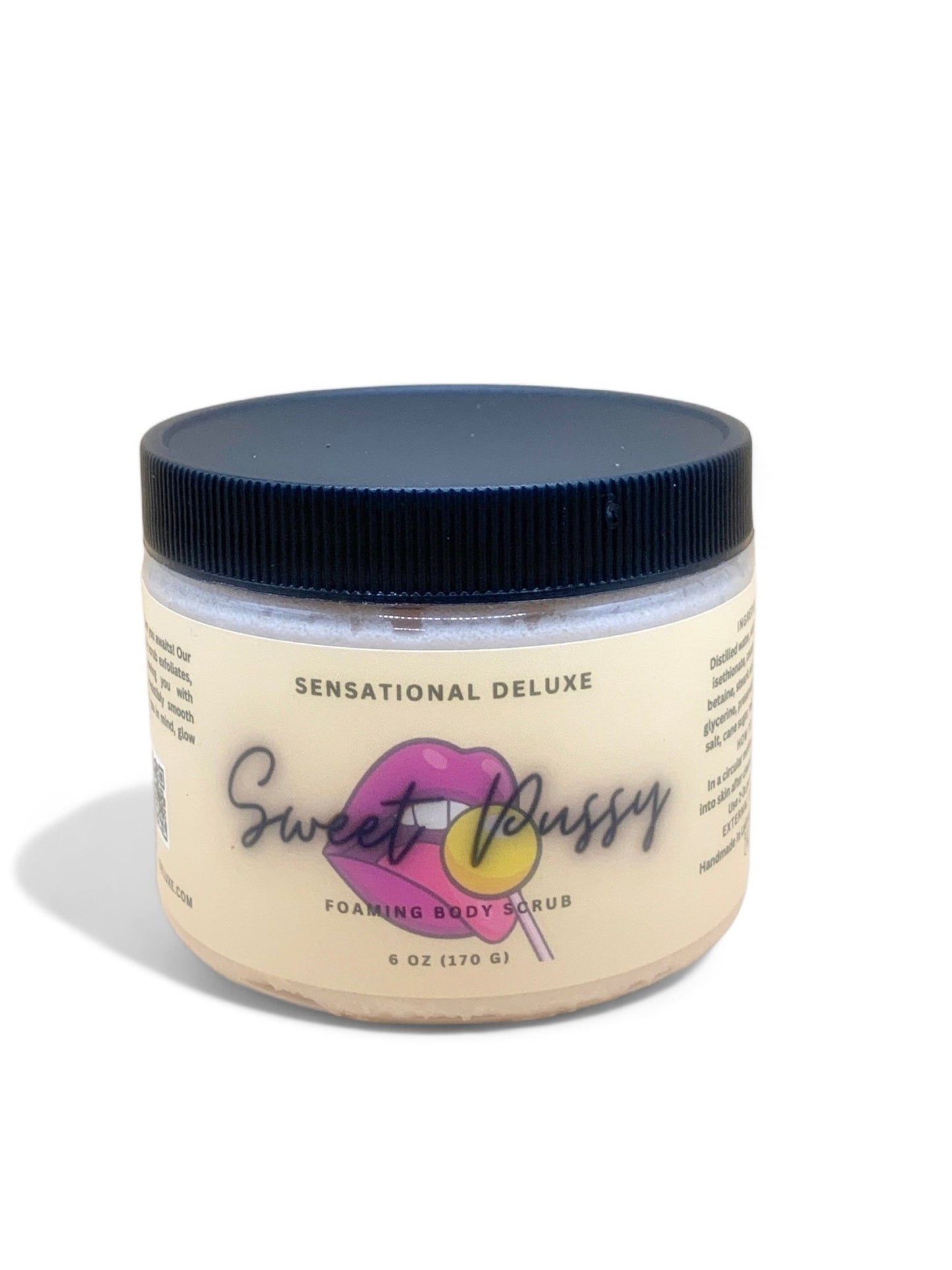 Foaming exfoliating body scrub with moisturizing ingredients, perfect for a spa-like skincare routine