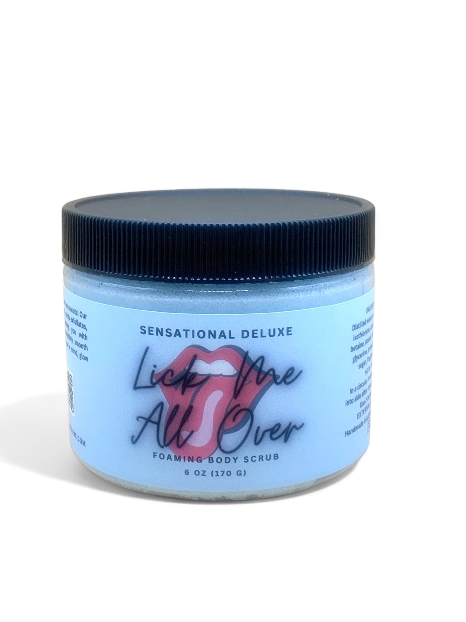 Luxurious foaming body scrub in a 6 oz jar, providing gentle exfoliation and deep moisture for glowing skin