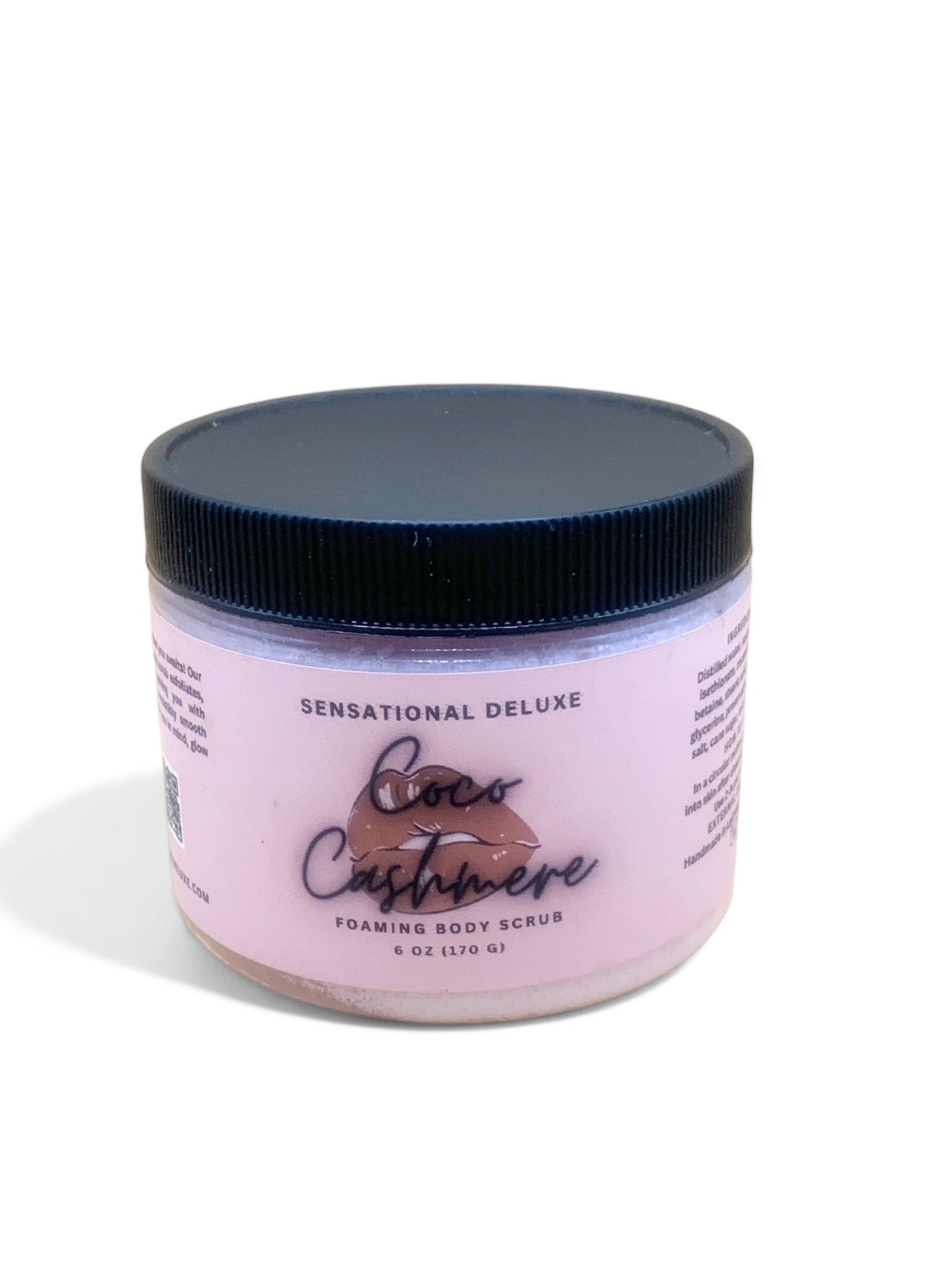 Whipped foaming body scrub in a tropical scent, offering gentle exfoliation and hydration